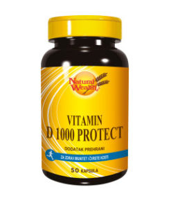 NATURAL WEALTH VITAMIN D 1000 PROTECT 50 kapsula, Za nadoknadu vitamina D