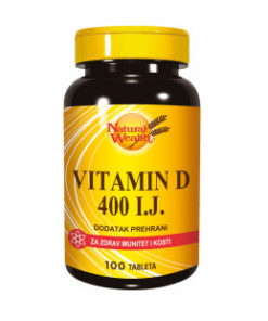 NATURAL WEALTH VITAMIN D3 400i.j. tablete a 100, Dodatak prehrani za nadoknadu vitamina D