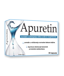 APURETIN 30 kapsula, Dodatak prehrani doprinosi eliminisanju tečnosti i detoksikaciji