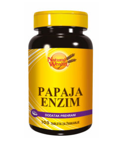 NATURAL WEALTH Papaja enzim 250 tableta za žvakanje, Olakšava probavu i metabolizam masti i ugljikohidrata