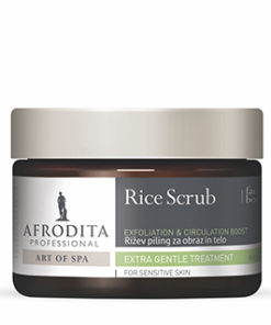 AFRODITA RIŽIN PILING ZA LICE I TIJELO 350ml, Za osjetljivu kožu, organski zeleni čaj i rižino mlijeko.