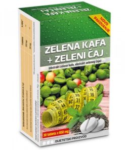 Zelena kafa i zeleni čaj tbl a 30x650mg, Stimuliše centralni nervni sistem, smanjuje apetit i izaziva osećaj sitosti