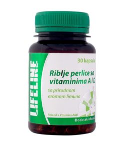 LIFELINE Riblje perlice sa vitaminima A i D kaps a 30, Svakodnevna dopuna Omega-3 masnih kiselina, vitamina A i  D.
