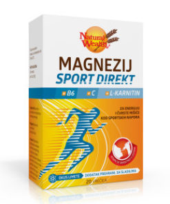 NATURAL WEALTH MAGNEZIJ SPORT DIREKT +B6 +C +L-karnitin granule a 20, Dodatak prehrani kod sportskih napora