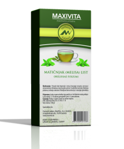 MAXIVITA Matičnjak (Melisa) list čaj 40g, Djeluje pozitivno na nesanicu, olakšava probavu, pobiljšava koncentraciju
