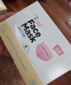 MASKA JEDNOKRATNA, dječija roza, troslojna kutija - 10 komada