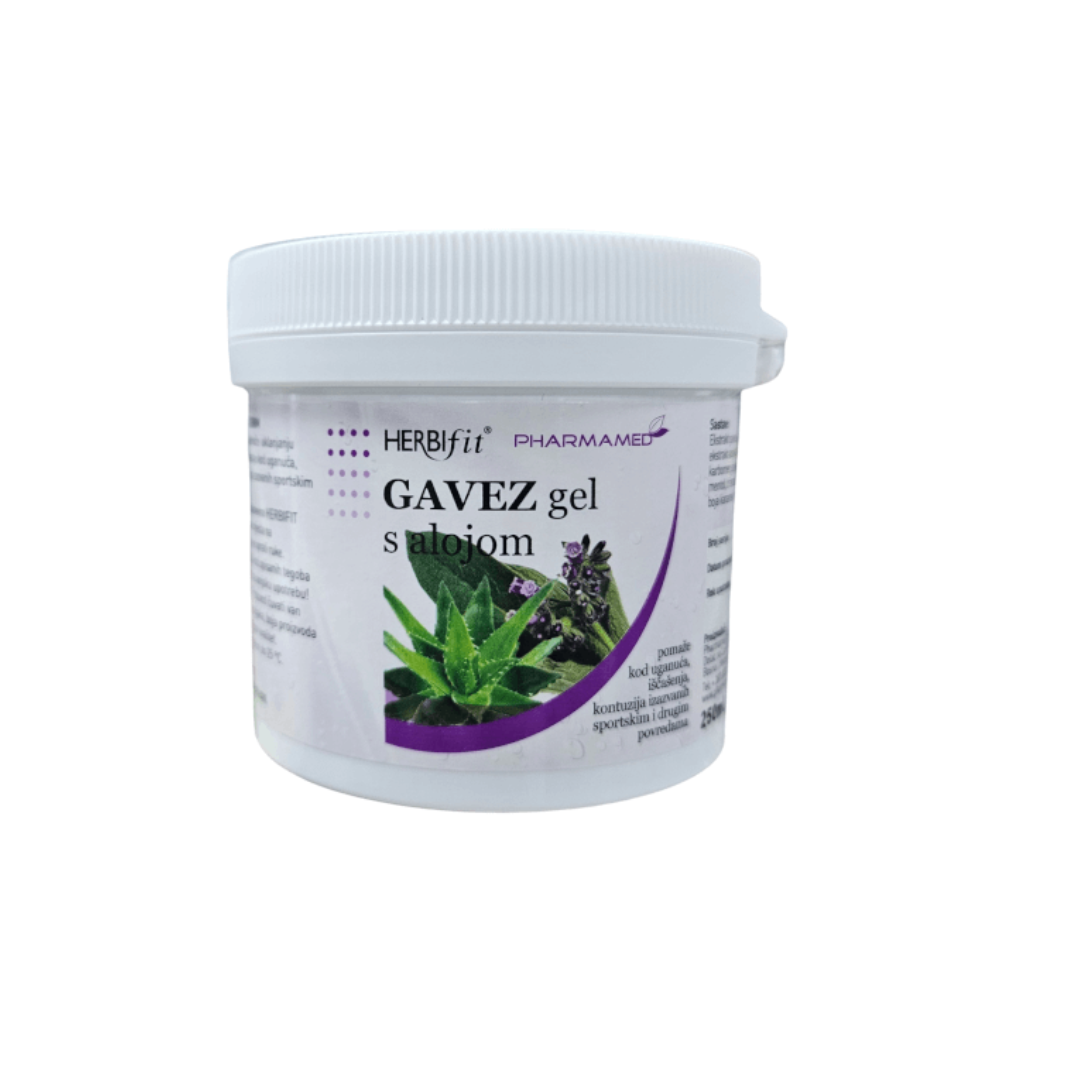 PHARMAMED HERBIFIT GAVEZ GEL SA ALOJOM 250ml, Pomaže kod uganuća,iščašenja,kontuzija
