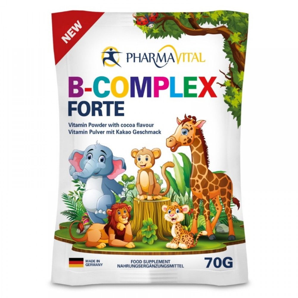 PHARMAVITAL B-COMPLEX FORTE 70g, Vitaminski prah / kakao okus