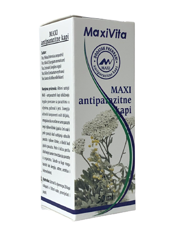 MAXIVITA Antiparazitarne kapi 50ml, Ublažavaju tegobe povezane sa parazitima u crijevima, gušterači i jetri