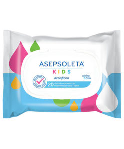 ASEPSOLETA KIDS, 20 antibakterijskih vlažnih maramica.