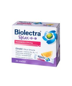BIOLECTRA RELAX MAGNEZIJ 375 MG + B + C DIREKT, 20 VREĆICA,OKUS LIMUNA