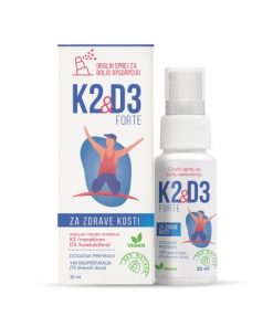 K2 & D3 FORTE u spreju 30 ml, Oralni sprej K2 & D3 sadrži kompoziciju vitamina K2 (menakinon) i D3 (kolekalciferol) u idealnom omjeru.