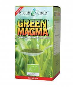 ZELENA MAGMA U PRAHU 80g, Sadrži obilje klorofila, aktivnih enzima, te prirodno prisutnu folnu kiselinu i kalij.