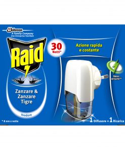 RAID električni aparatić s tekućinom za 30 noći trajanja, Protiv običnih i tigrastih komaraca