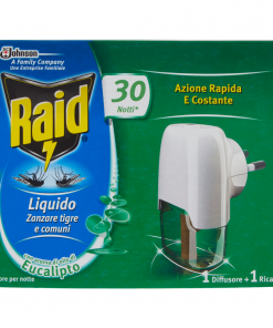 RAID APARAT + TEKUĆINA EUKALIPTUS za 30 noći trajanja,  Za zaštitu od komaraca