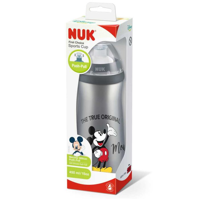 NUK Disney Mickey Mouse Sportska bočica, 450 ml, silikonska gura za povlačenje, dob 24 m+