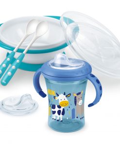 NUK Learn to Eat set, Set za učiti jesti za 6+ mjeseci, Dječak