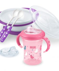 NUK Learn to Eat set, Set za učiti jesti za 6+ mjeseci, Djevojčica