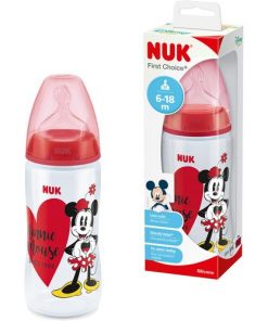 NUK Disney First Choice bočica Minnie Mouse retro sa indikatorom temperature 6-18m 300ml
