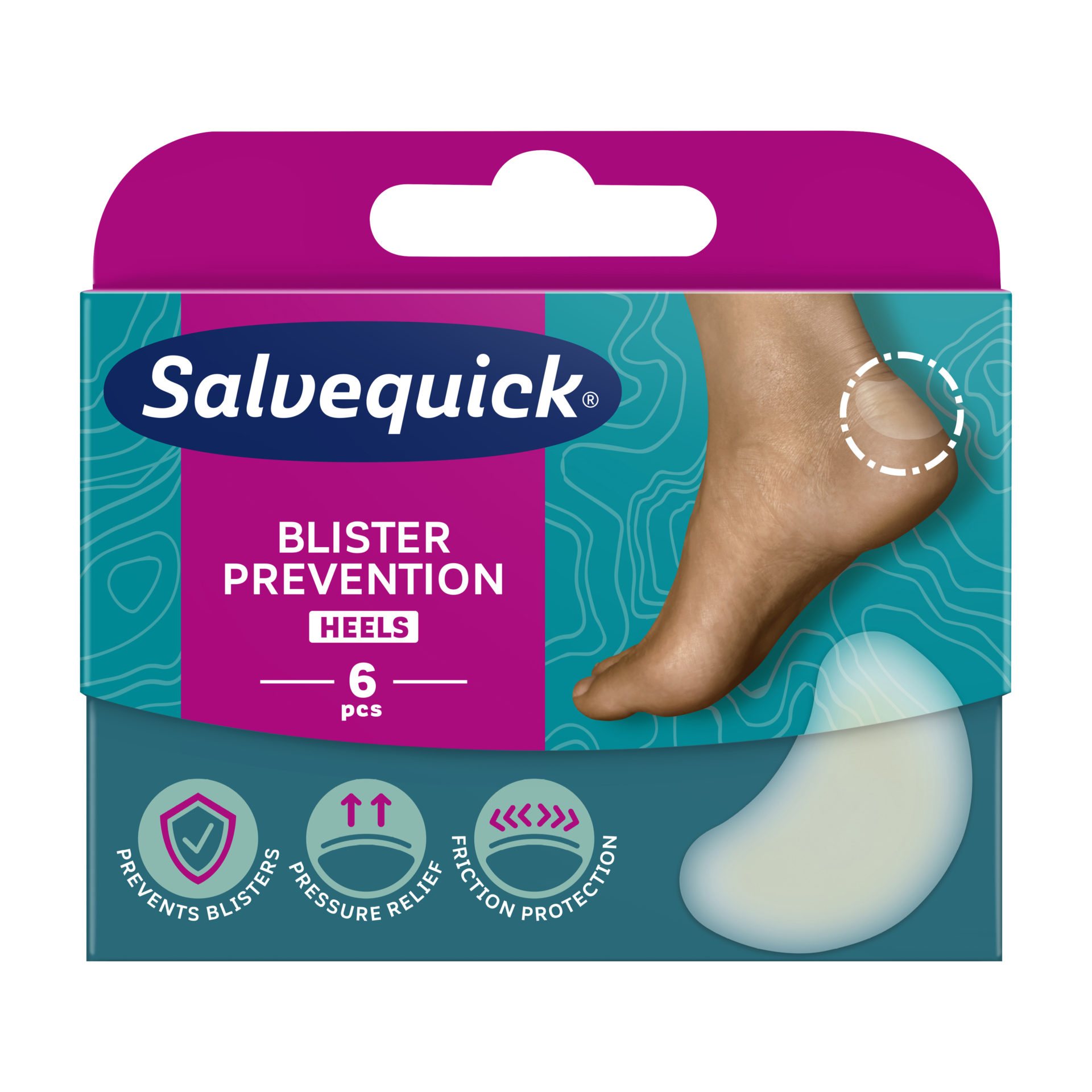 Salvequick Hidrokoloidni flasteri za pete medium, 6 komada