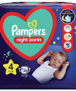 Pampers Night Pants Pelene-gaćice, veličina 4 (9-15 kg), Pakovanje od 25 komada