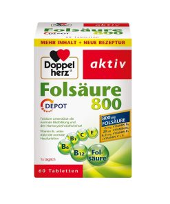 DOPPELHERZ AKTIV FOLNA KISELINA 800 +B+B6+B12+C+E DEPO tablete a 60, Dodatak prehrani za zaštitu stanica i krvnih žila