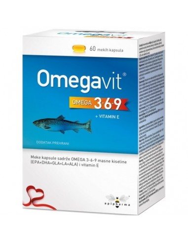 APIPHARMA Omegavit® 3-6-9 meke kapsule a60,Dodatak prehrani s esencijalnim masnim kiselinama