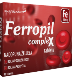 PHARMAMED FERROPIL COMPLEX tablete a40, Za nadopunu željeza