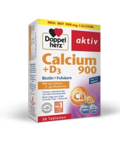 DOPPELHERZ Calcium+D3+Biotin+Folna kiselina 30 tableta, Dodatak prehrani doprinosi zdravlju kostiju, kože i kose