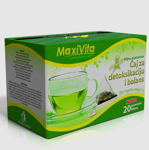 MAXIVITA Čaj za detoksikaciju i balans, 20 piramida filter vrećica