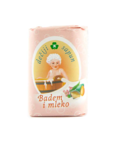 MERIMA Sapun badem i mlijeko 87g, Blag, nježano čisti i njeguje osetljivu dječiju kožu ne izazivajući iritacije očiju