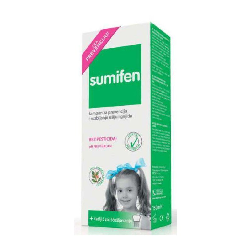 SUMIFEN Šampon za prevenciju i suzbijanje ušiju i gnjida 150ml + češalj ...