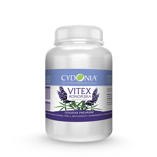 Cydonia Vitex konopljika kapsule a 30, Pomažu normaliziranje menstrualnog ciklusa i smanjenju simptoma PMS-a
