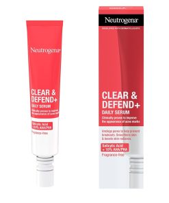 NEUTROGENA CLEAR&DEFEND+ DNEVNI SERUM ZA LICE 30 ml, za kožu sklonu mrljama