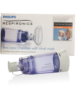 PHILIPS OPTICHAMBER DIAMOND Medicinska međuprostorna komora, višekratna sa maskom w/s , 0-18 mjeseci