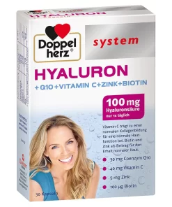 DOPPELHERZ SYSTEM HYALURON + Q10 + VITAMIN C + ZINK + BIOTIN a30 , Za održavanje zdrave kože.