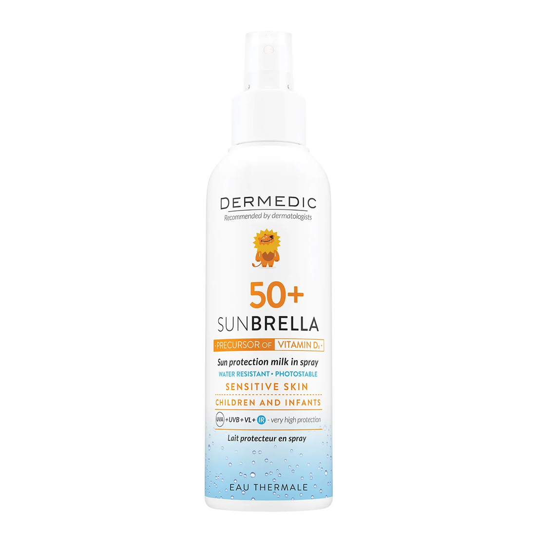 DERMEDIC SUNBRELLA BABY SPREJ ZA DJECU SPF 50+ 150ml, Za djecu stariju od 6 mjeseci.