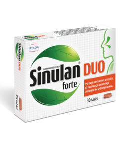 HEMOFARM SINULAN DUO forte tablete a15, Namijenjen osobama sa rinitisom, sinuzitisom i bronhitisom