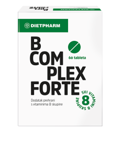 Dietpharm B Complex Forte tablete a60, Dodatak prehrani s visokim dozama 8 vitamina skupine B