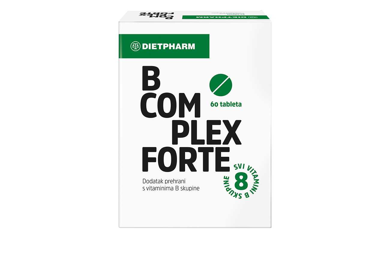 Dietpharm B Complex Forte tablete a60, Dodatak prehrani s visokim dozama 8 vitamina skupine B