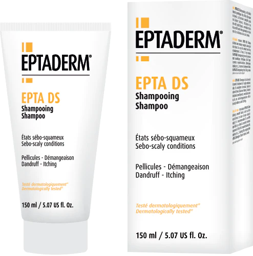 EPTADERM EPTA DS ŠAMPON 150ml, Za vlasište koje je sklono seboreičnom dermatitisu, ublažava crvenilo vlasišta i svrbež