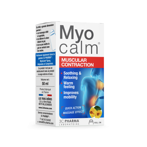 MYOCALM Mišićne kontrakcije Roll-On 50ml, Omogućava ciljanu masažu bez upotrebe ruku