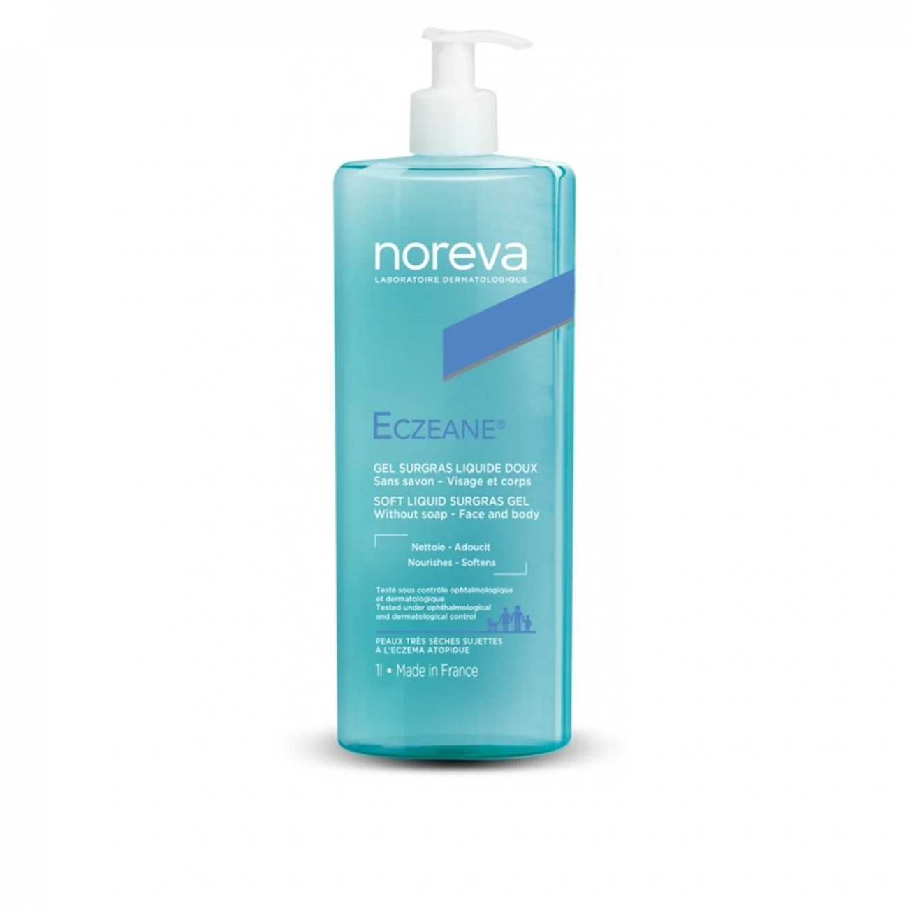 NOREVA Eczeane nježni tekući ultra-hidratantni gel 1L, Za čišćenje tijela