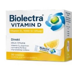 BIOLECTRA VITAMIN D 1000 I.U. OKUS LIMUNA, 30 VREĆICA
