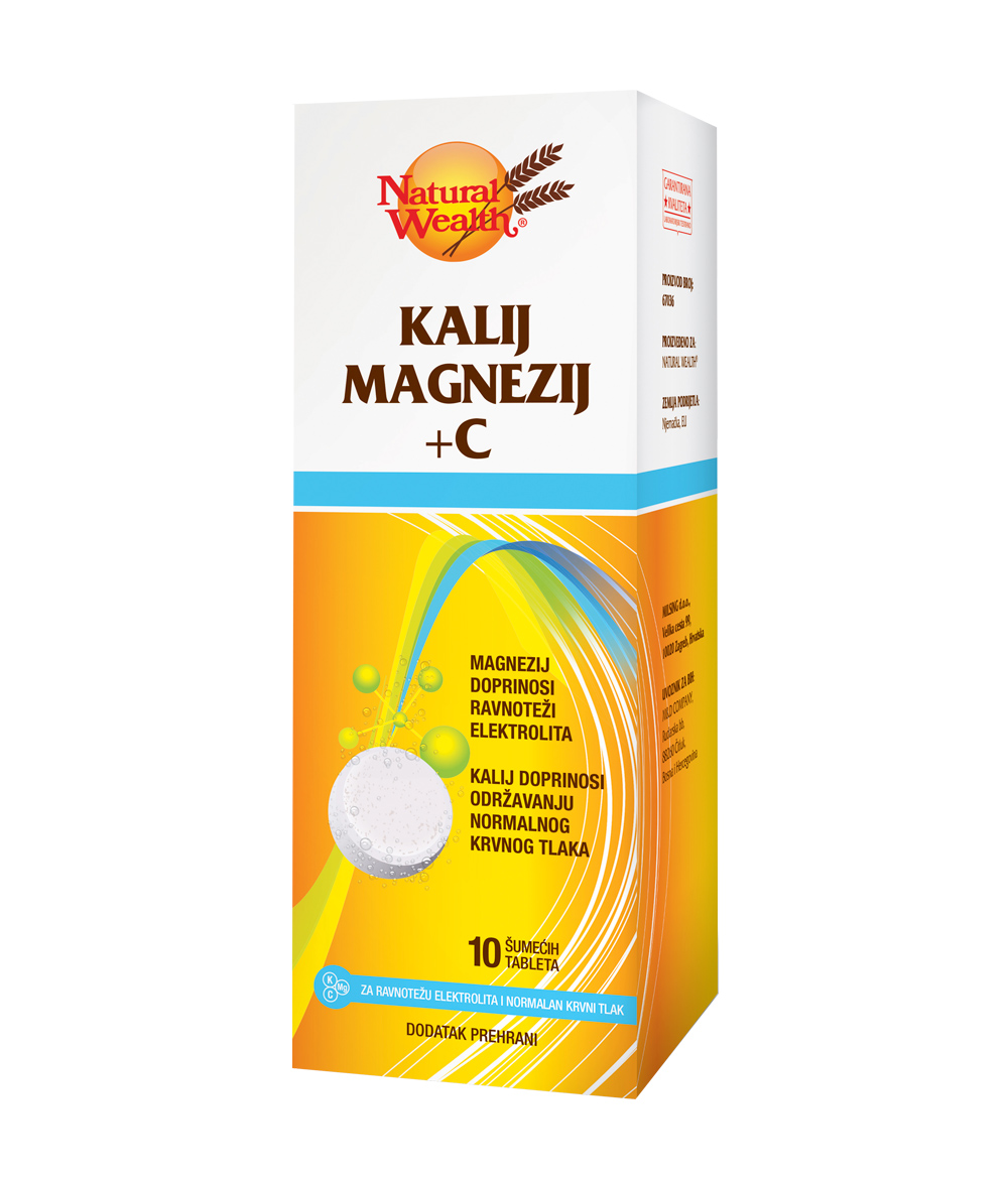 NATURAL WEALTH Kalij Magnezij + C šumeće tablete a10, Za nadoknadu kalija, magnezija i vitamina C