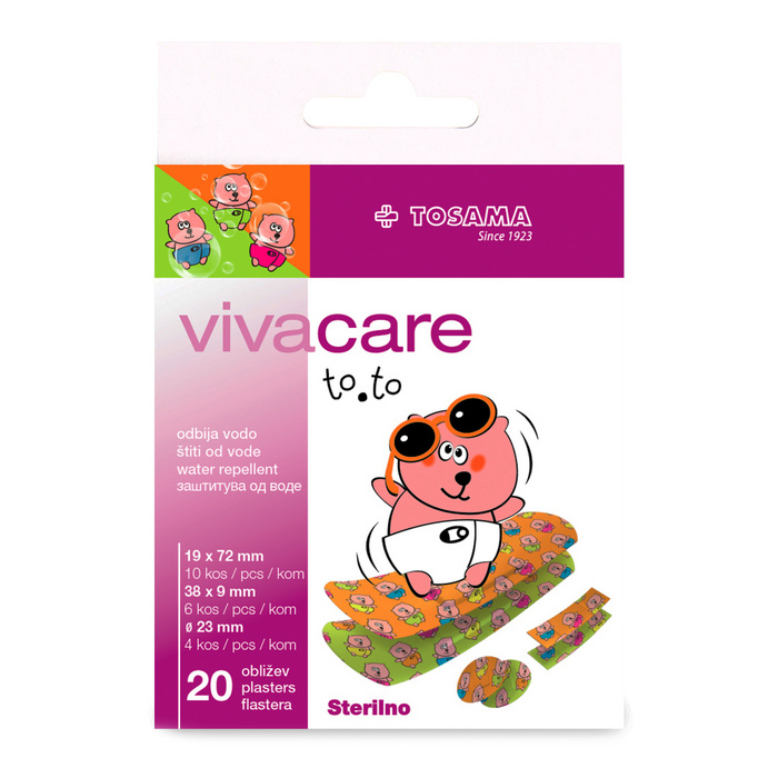 TOSAMA VIVACARE SET FLASTERA ZA DJECU a20, Sa motivom medvjedića, u dvije boje.