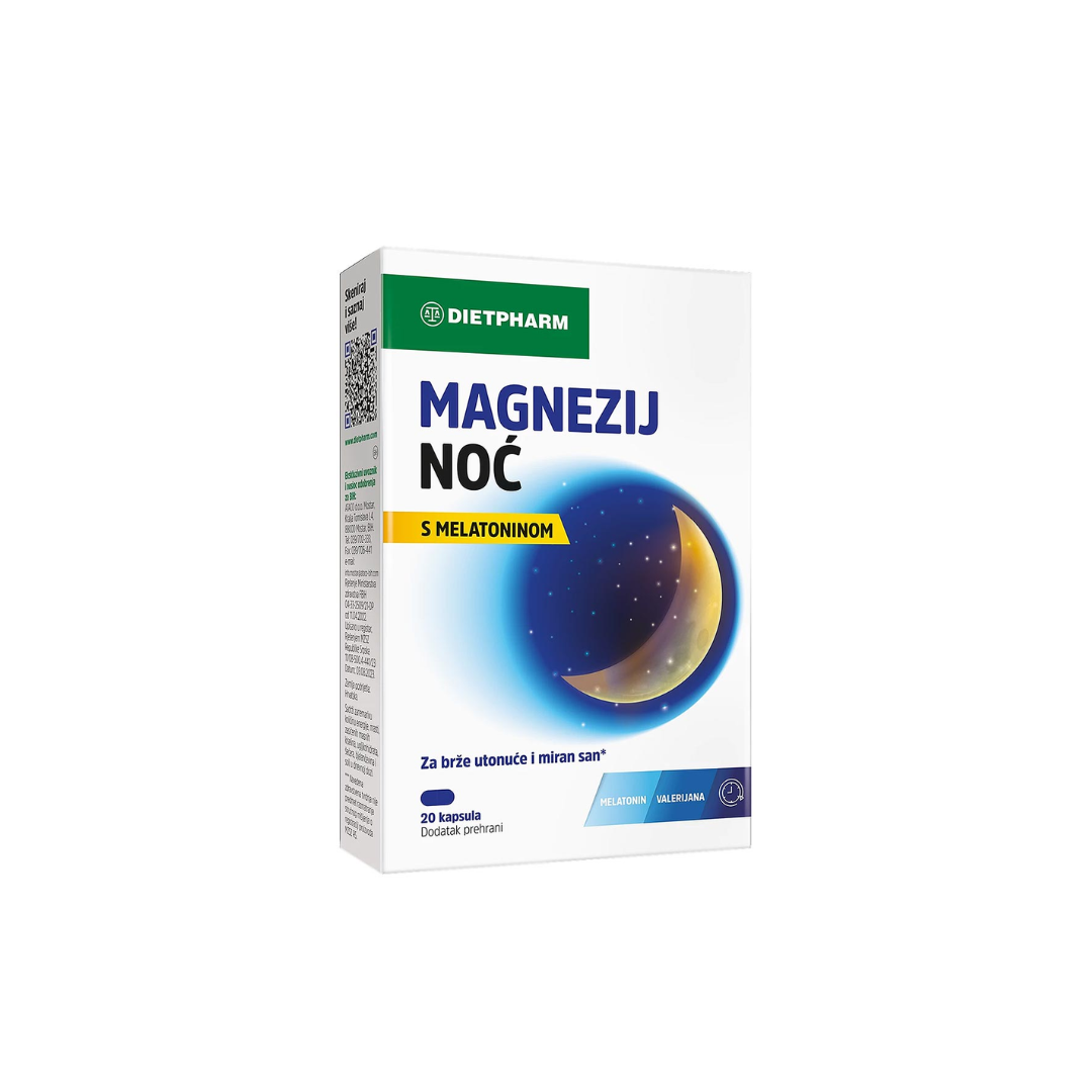 DIETPHARM MAGNEZIJ NOĆ SA MELATONINOM (20 KAPSULA), Dodatak prehrani za miran san
