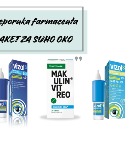 PREPORUKA FARMACEUTA Paket za suho oko ( Makulin Vitreo tablete a30 + Vizol S 0,4% +Vizol S 0,21%)