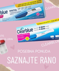 POSEBNA PONUDA TESTOVA ZA TRUDNOĆU (Paket sadrži: CLEARBLUE DIGITAL i CLEARBLUE EARLY test +poklon 2 čašice za uzorke)