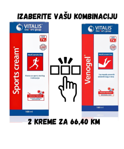 POSEBNA PONUDA VITALIS SPORT KREMA I VENOGEL GEL( 2 KUTIJE ZA 66,40 KM) IZABERITE VAŠU KOMBINACIJU!